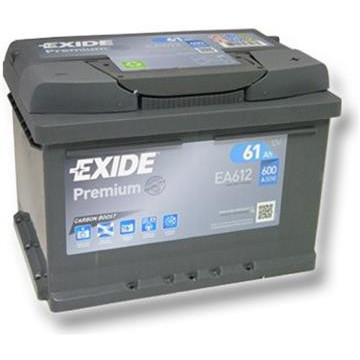 Exide Premium 12V 61Ah 600A, EA612