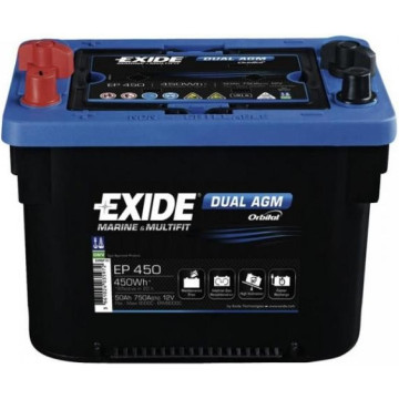 Exide Dual AGM 12V 50Ah 750A, EP450