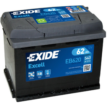 Exide Excell 12V 62Ah 540A, EB620