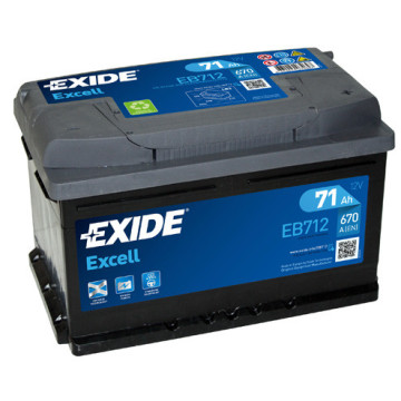 Exide Excell 12V 71Ah 670A, EB712