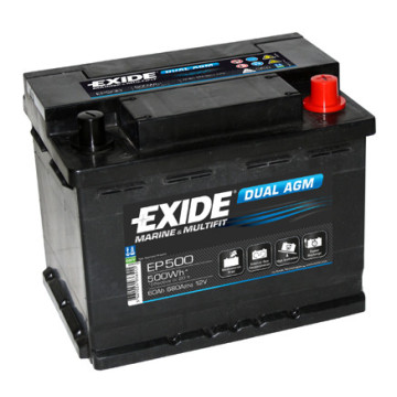 EXIDE DUAL AGM 12V 60AH 680A, EP500