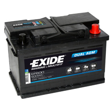 Exide Dual AGM 12V 70Ah 760A, EP600