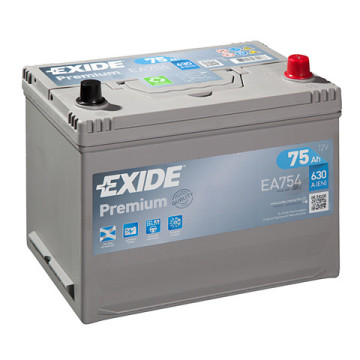 Exide Premium 12V 75Ah 630A, EA754